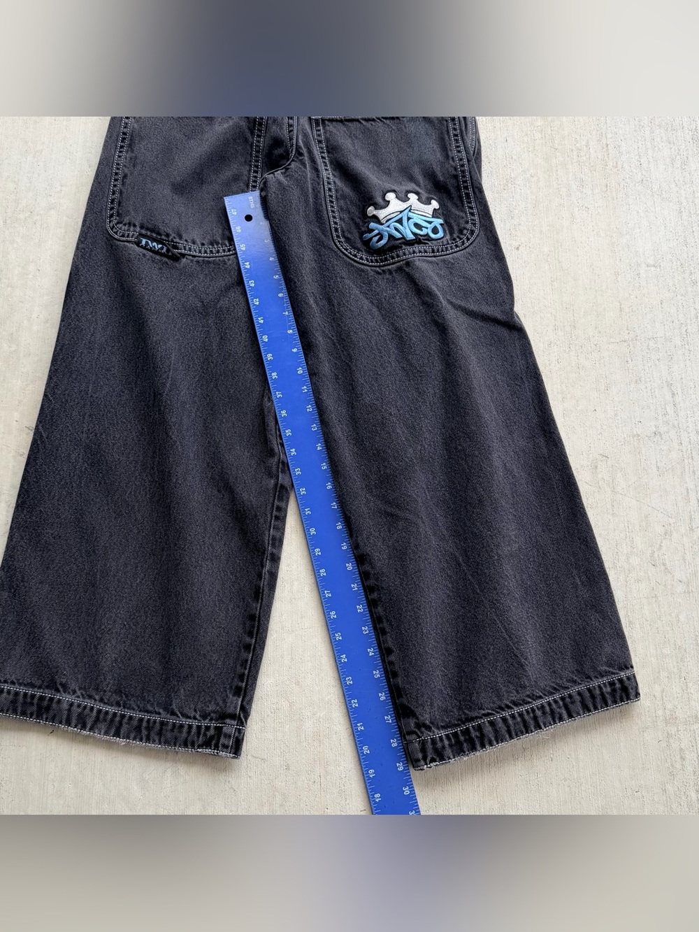 Vintage JNCO Twin Cannons Jeans 30x32 90s Baggy Wide Leg Skater Black - Picture 7 of 7